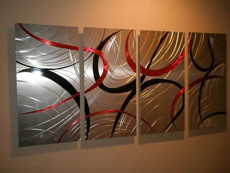 Modern Large Metal wall art. Black and Red custom made. | Etsy