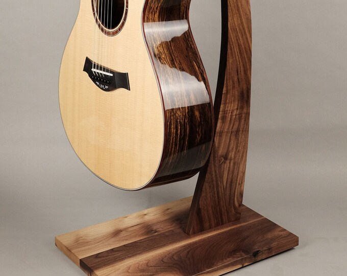 Premium Walnut Hanging Guitar Stands With Walnut Bases Etsy
