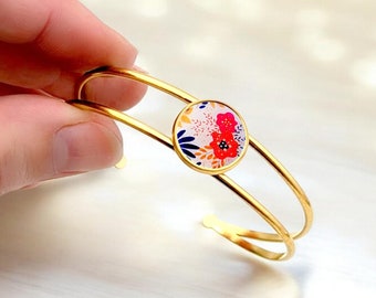 Bracelet jonc acier inoxydable pour femme, version or ou argent