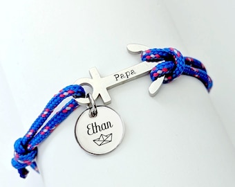 Bracelet Ancre pour homme Ancre, Bracelet personnalisée pour Homme, Fête des Pères