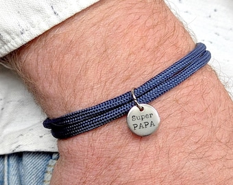 Bracelets personnalisés assortis pour papa et enfant, idée Cadeau Père-Fils