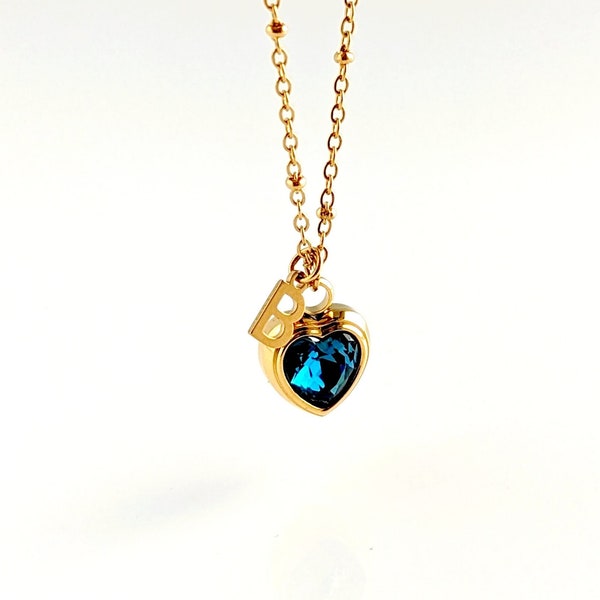 Collier pendentif cœur coloré et chaîne en acier inoxydable, bijou romantique amour, bijoux cœur, idée cadeau pour maman, cadeau pour elle