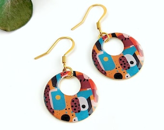 Boucles d'oreilles motif "abstrait" pour femme