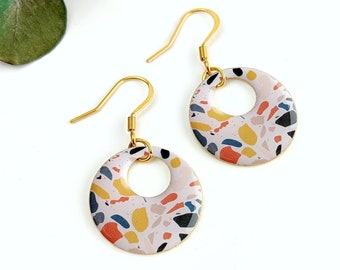 Boucles d'oreilles motif "Terrazzo" pour femme