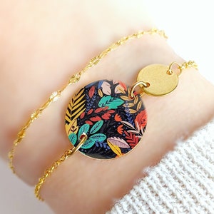 Boho bracelet, gift for women, boho chic jewelry, leaf bracelet, gift for mom, for her, colorful bracelet, colorful bracelet
