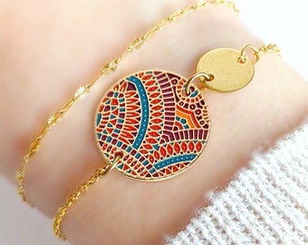 Bracelet or multicolore style maya pour femme