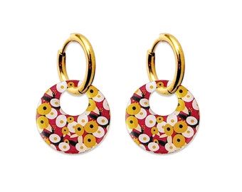 Boucles d’oreilles mini créoles dorés avec pendentifs interchangeables pour femme, créoles à breloques, cadeau pour elle, bijoux fantaisie