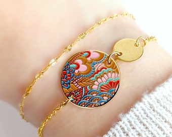 Bracelet doré style boho chic coloré pour femme