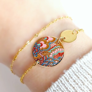 Boho chic bracelet, colorful bracelet for women, multicolored bracelet, boho chic jewelry, enamel bracelet for her, costume jewelry
