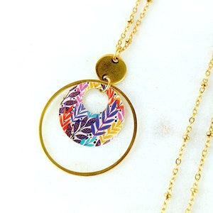 Long pendant necklace for women, resin flower leaf necklace, boho chic jewelry, gift for her, costume jewelry, mom gift idea