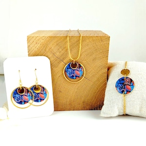 Parure bijoux bohème femme, ensemble collier bracelet boucles d'oreilles, idée cadeau bijoux fait main, cadeau pour elle, bijoux fantaisie