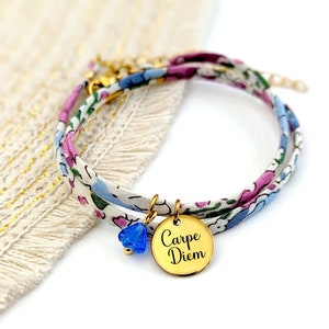 Personalisiertes Damenarmband, Armband mit Freiheitsmedaille, graviertes Armband, Geschenk für Mama, Schmuck mit Vornamen, Patentante, Geburtsgeschenk, für Oma