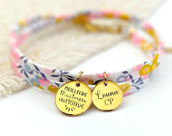 Personalized bracelet, teacher gift, gift for the teacher, teaching assistant, nanny, end-of-year thank you gift