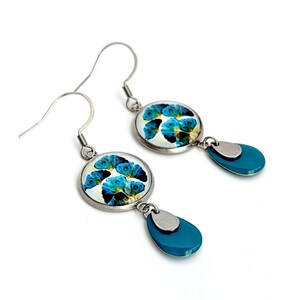 Women's silver earrings, Ginkgo earrings, ginkgo jewelry, stainless steel jewelry, gift for her, handmade jewelry