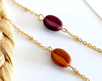 Bracelet grain de café en verre