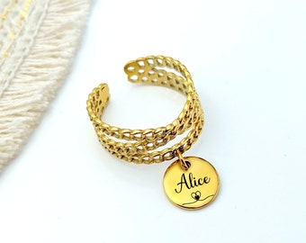 Bague médaille personnalisé pour femme