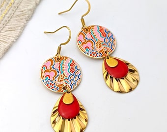 Boucles d'oreilles bohème chic multicolores pour femme