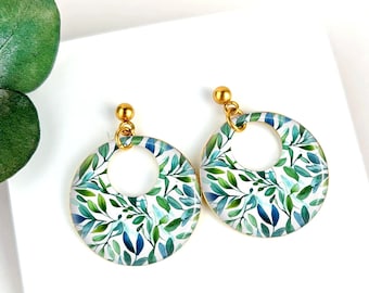 Boucles d'oreilles motif "Feuilles" pour femme