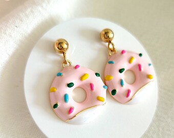 Boucles d'oreilles enfants pendantes donut's sucré pour enfant