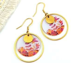 Boucles d'oreilles à motif "Jardin d'été" pour femme