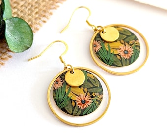 Boucles d'oreilles motif jungle chic pour femme