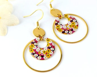 Boucles d'oreilles boho colorées pour femme
