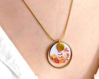 Collier pendentif à motif "Mon jardin d'été" pour femme