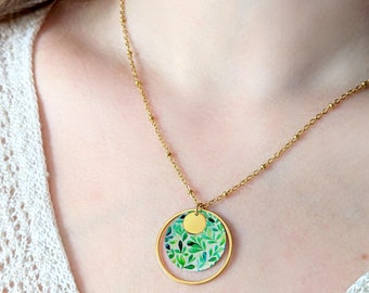 Collier chaîne et pendentif en acier inoxydable pour femme