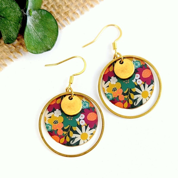 Boucles d'oreilles boho femme fleurs, boucles d'oreilles bohème, bijou fait main, cadeau pour elle, bijou fantaisie femme, artisanal