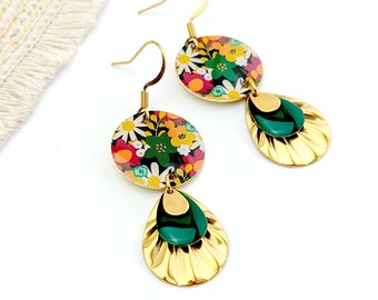 Boucles d'oreilles fleurs boho pour femme