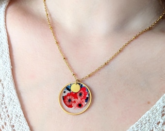 Collier chaîne et pendentif en acier inoxydable pour femme