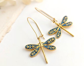 Boucles d'oreilles libellule pour femme
