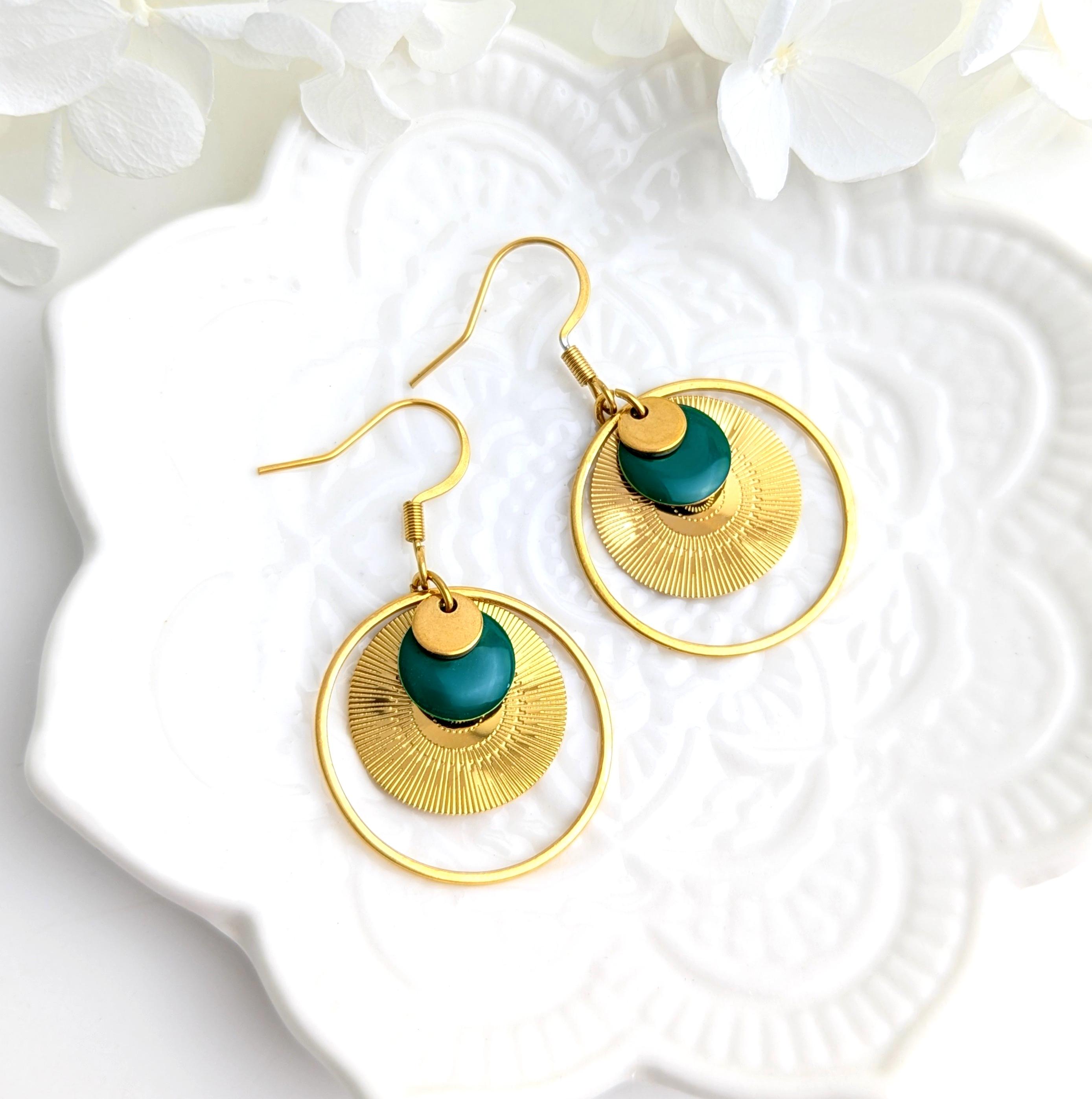 Boucles D'oreilles Boho Pour Femmes - Fait Main En Laiton, Sans Nickel, Léger Et Confortable