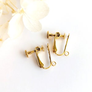 OPTION : Adaptation en boucles d'oreilles clips, clips adaptables uniquement à nos modèles de boucles d'oreilles, clips pendantes pour femme Or