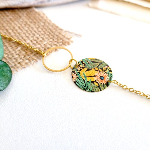 Boho shops chic bracelet for women - Minimalist jewelry - Tropical leaf jewelry - Handmade gift for her