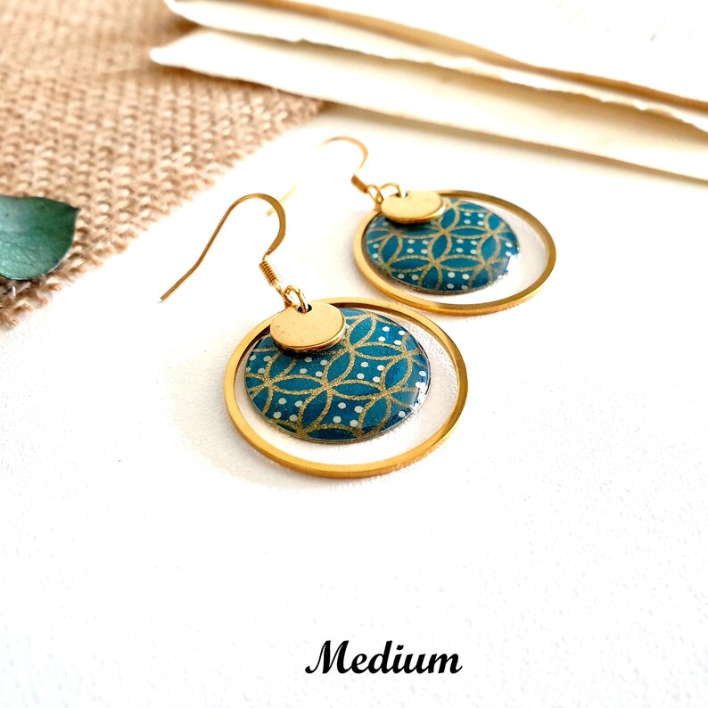 Boucles D'oreilles Bleu Canard / Beige Clair Pour Mariage – Style Fantaisie, Verre, Femme