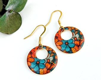 Boucles d'oreilles boho fleurs d'automne pour femme
