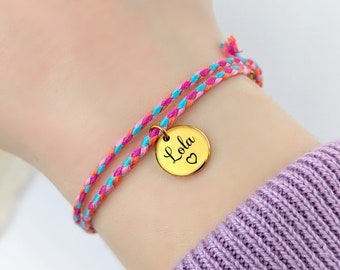 Personalized bracelet for women, personalized women's jewelry, double cord bracelet, personalized gift, mom bracelet, godmother gift