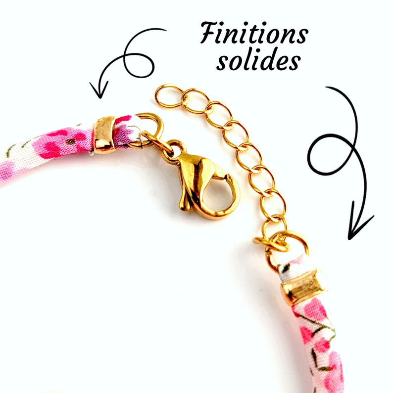 Bracelet cordon Liberty personnalisé pour femme, bijou prénom personnalisable, idée cadeau maman, bracelet personnalisé, cadeau pour elle image 2