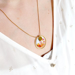 Parure bijoux femme fleurs colorés originales : collier bracelet et boucles d'oreilles, idée cadeau pour elle, bijoux bohème femme image 9