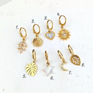 Mini Boucle d'oreille boho dormeuse en acier inoxydable pour femme, vendu à l'unité ou par paire, cadeau petit bijou minimaliste pour elle image 4