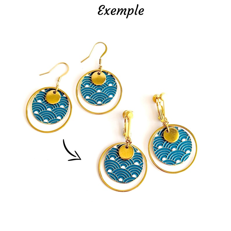 OPTION: Adaptation to clip earrings, clips only adaptable to our earring models, dangling clips for women image 1