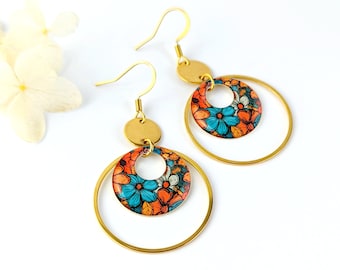 Boucles d'oreilles pour femme couleurs d'automne