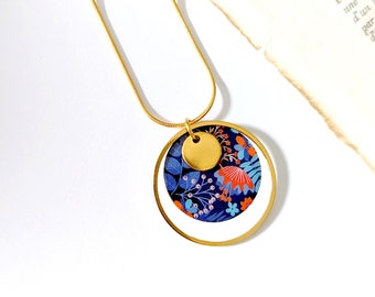 Collier pour femme pendentif multicolore or ou argent