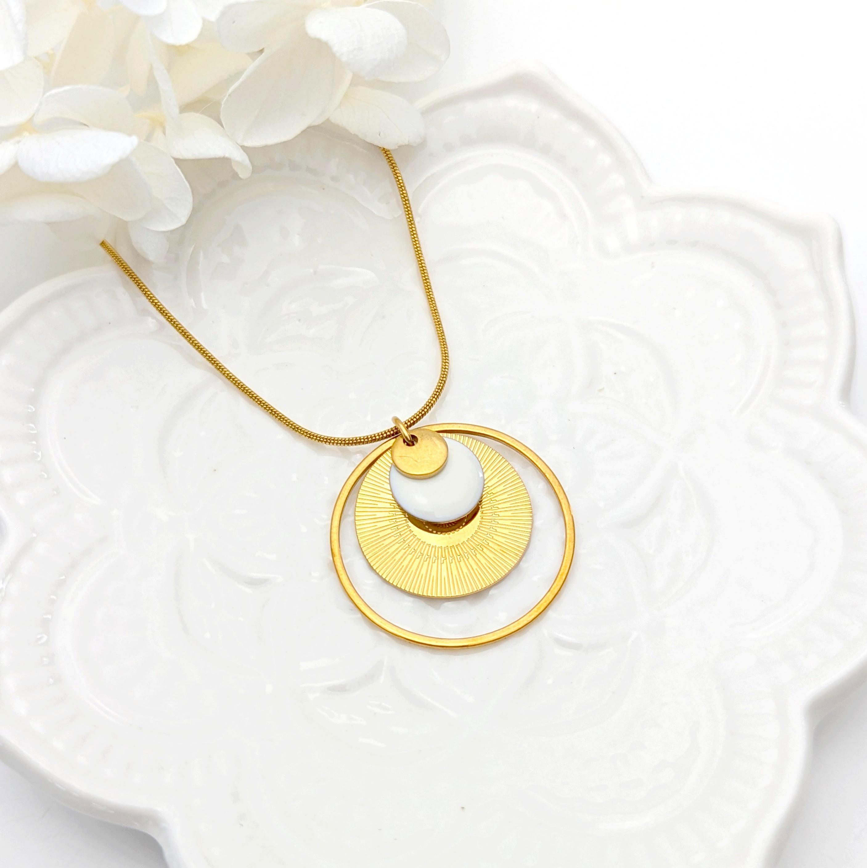Pendente in pietra preziosa con topazio bianco 925 in argento Sterling stile Boh