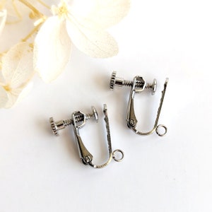 Adaptation en boucles d'oreilles clips, clips adaptables à nos modèles de boucles d'oreilles, clips pendantes pour femme, cadeau pour elle Argent