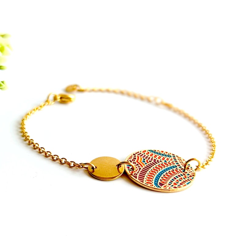 Parure de bijoux maya pour femme, ensemble collier bracelet boucles d'oreilles, bijou aztèque, bijoux art déco, cadeau pour elle, pour maman image 5