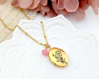 Collier personnalisé médaillon ovale pour photo pour femme