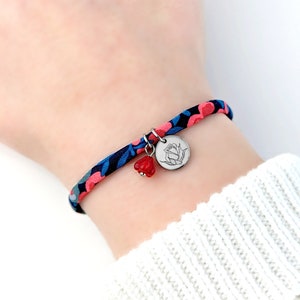 Bracelet cordon Liberty personnalisé fleur de naissance, cadeau bijou personnalisé, bracelet breloque personnalisé pour marraine, pour maman image 9