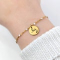 Personalized bracelet for women, personalized engraved jewelry with customizable name medal, personalized jewelry, mom gift, birth gift, for her product logo